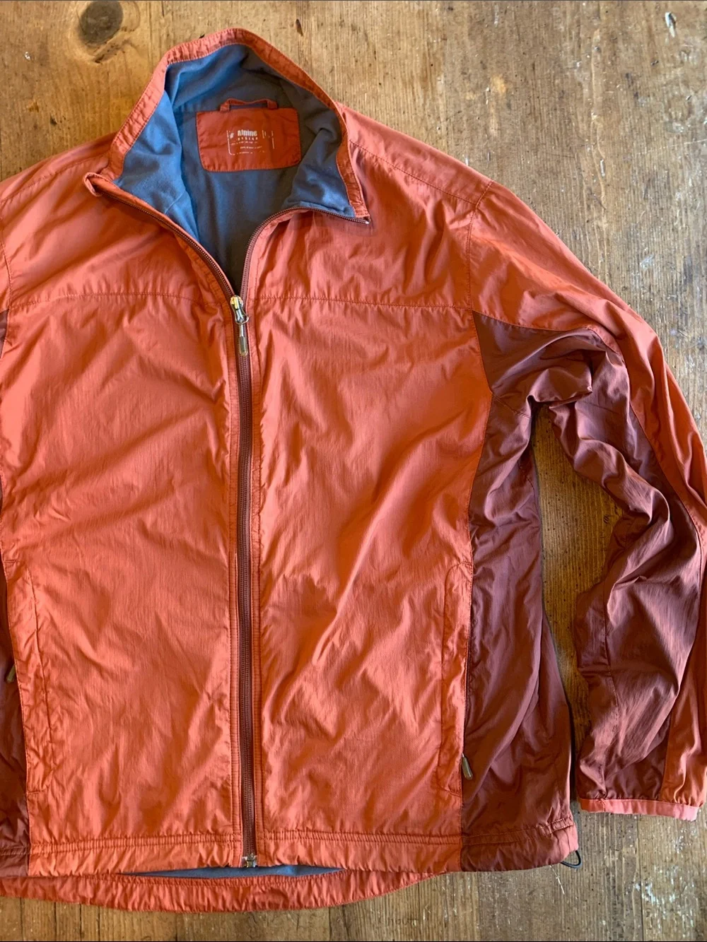 Alpine Men's Windbreaker Jacket in Rust with Dark Accent